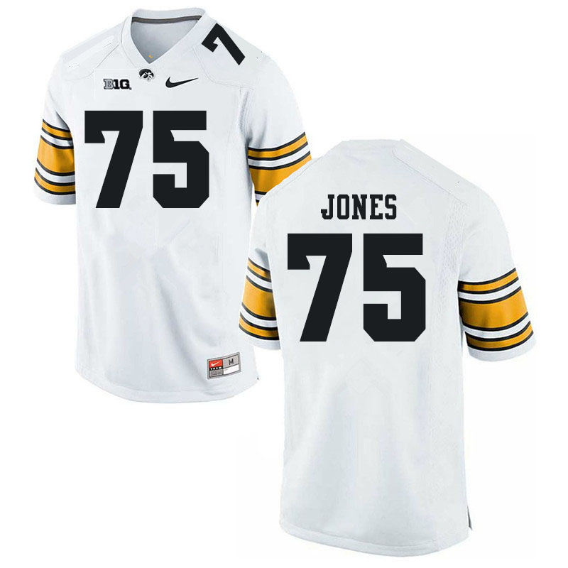 Men #75 Logan Jones Iowa Hawkeyes College Football Jerseys Sale-White